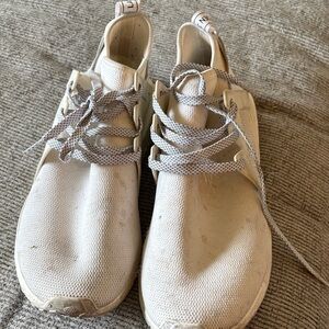 adidas Cream Athletic Shoes with Patterned Laces